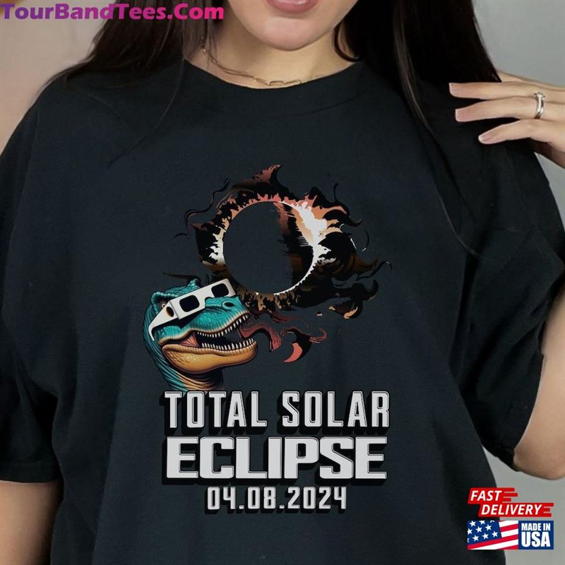 Eclipse Shirt Total Solar Tee Funny Dinosaur Trex T-Shirt Sweatshirt U1082-240222-082108