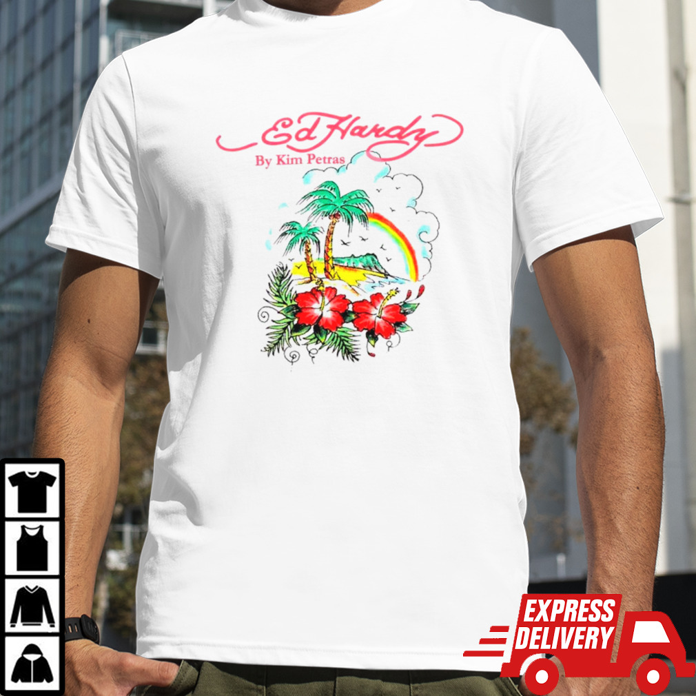 Tropical scene lettuce shirt