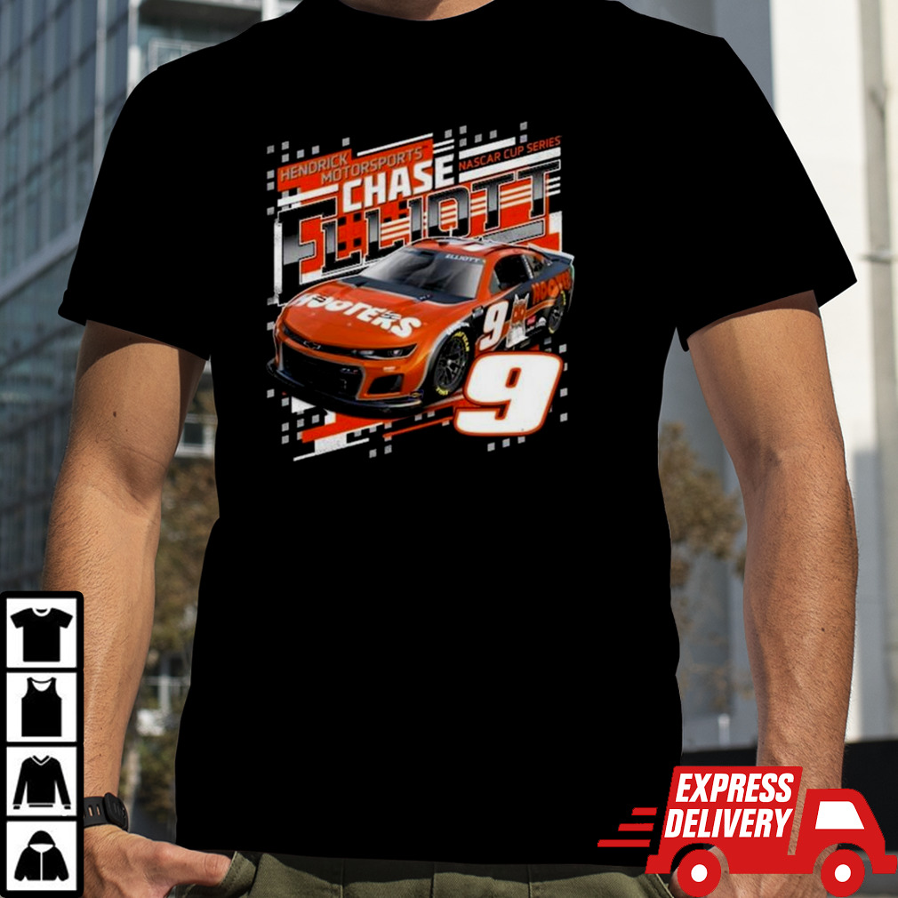 Chase Elliott Hendrick Motorsports Team Collection Black Hooters Draft 2024 T-shirt