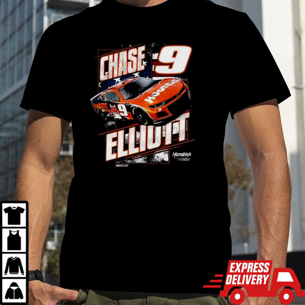 Chase Elliott Hendrick Motorsports Team Collection Navy Hooters Patriotic 2024 T-shirt