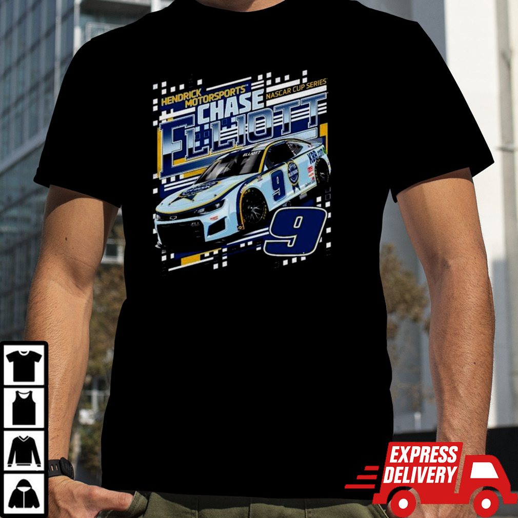 Chase Elliott Hendrick Motorsports Team Collection Navy Kelly Blue Book Draft 2024 T-shirt