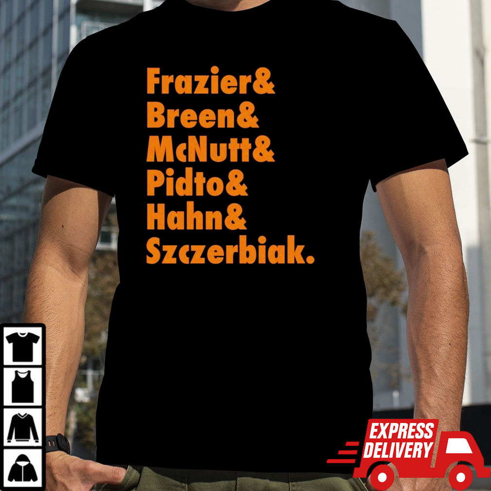 Frazier and Breen and McNutt and Pidto and Hahn and Szczerbiak New York Knicks shirt