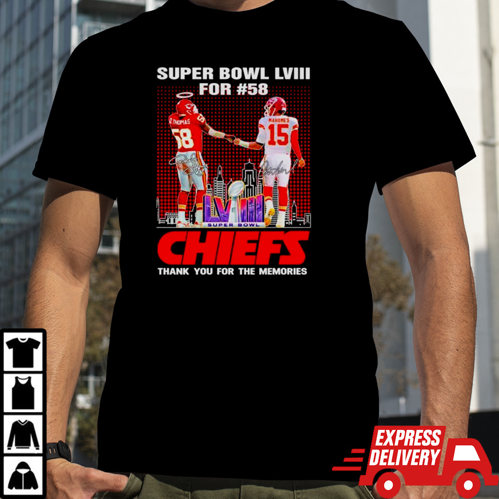 Kansas City Chiefs Super Bowl LVIII for 58 thank you for the memories signature shirt