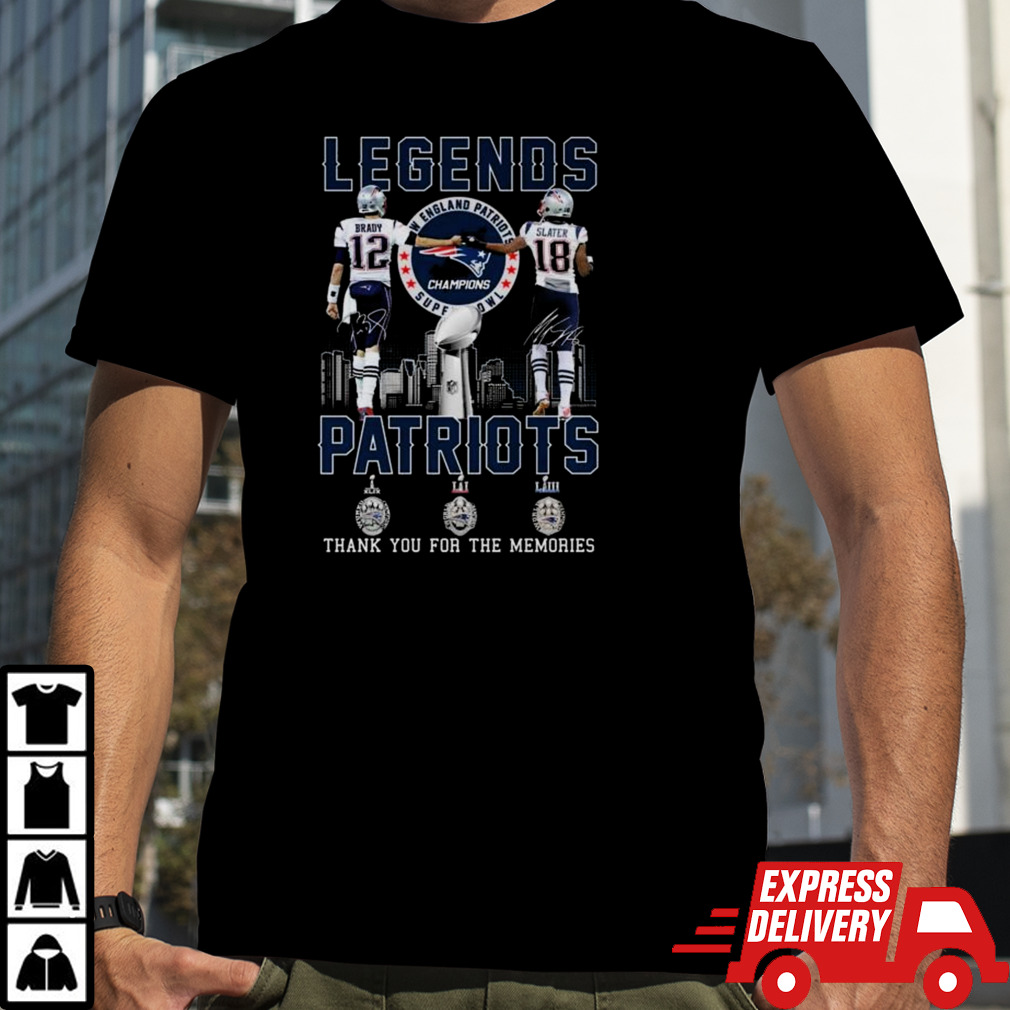 Legends New England Patriots Tom Brady And Matthew Slater Thank You For The Memories Signatures Shirt