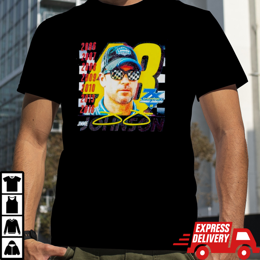 Nascar Jimmie Johnson graphic signature shirt