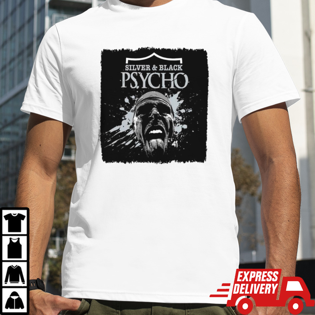 Silver and black psycho shirt