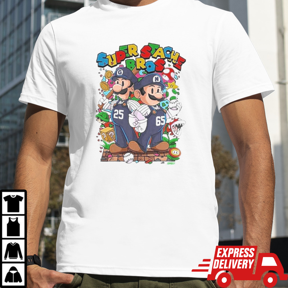 Super Stache Bros Super Mario 2024 T-shirt