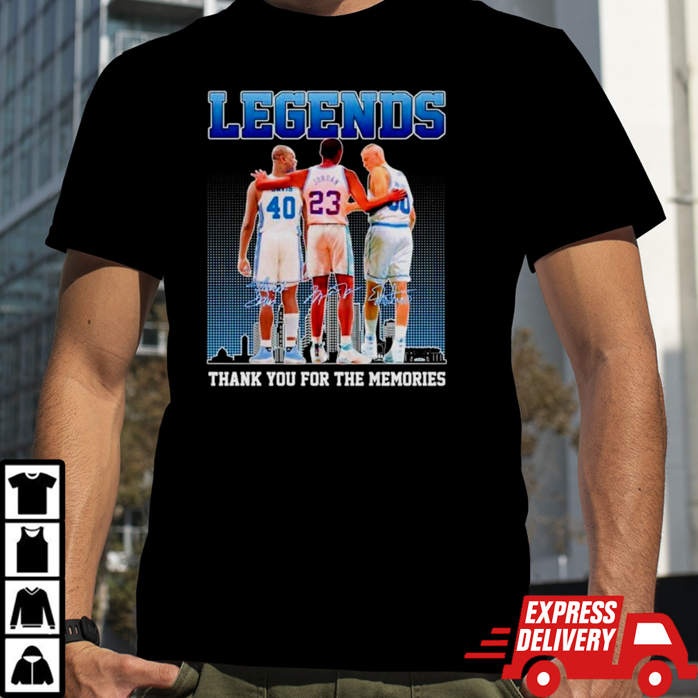 North Carolina Tar Heels legends thank you for the memories skyline signatures shirt