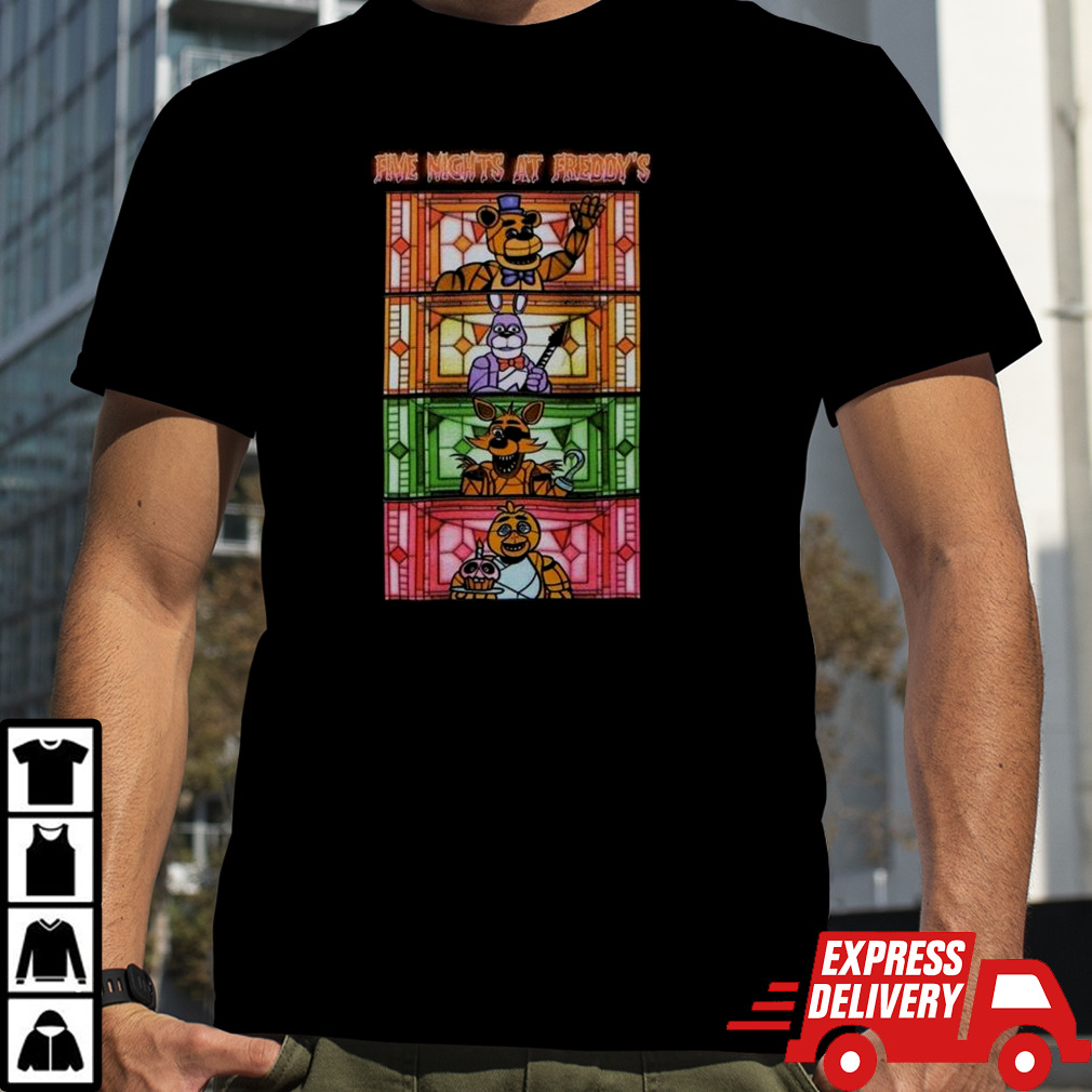 Five Nights At Freddy’s Stained Glass Characters T-shirt