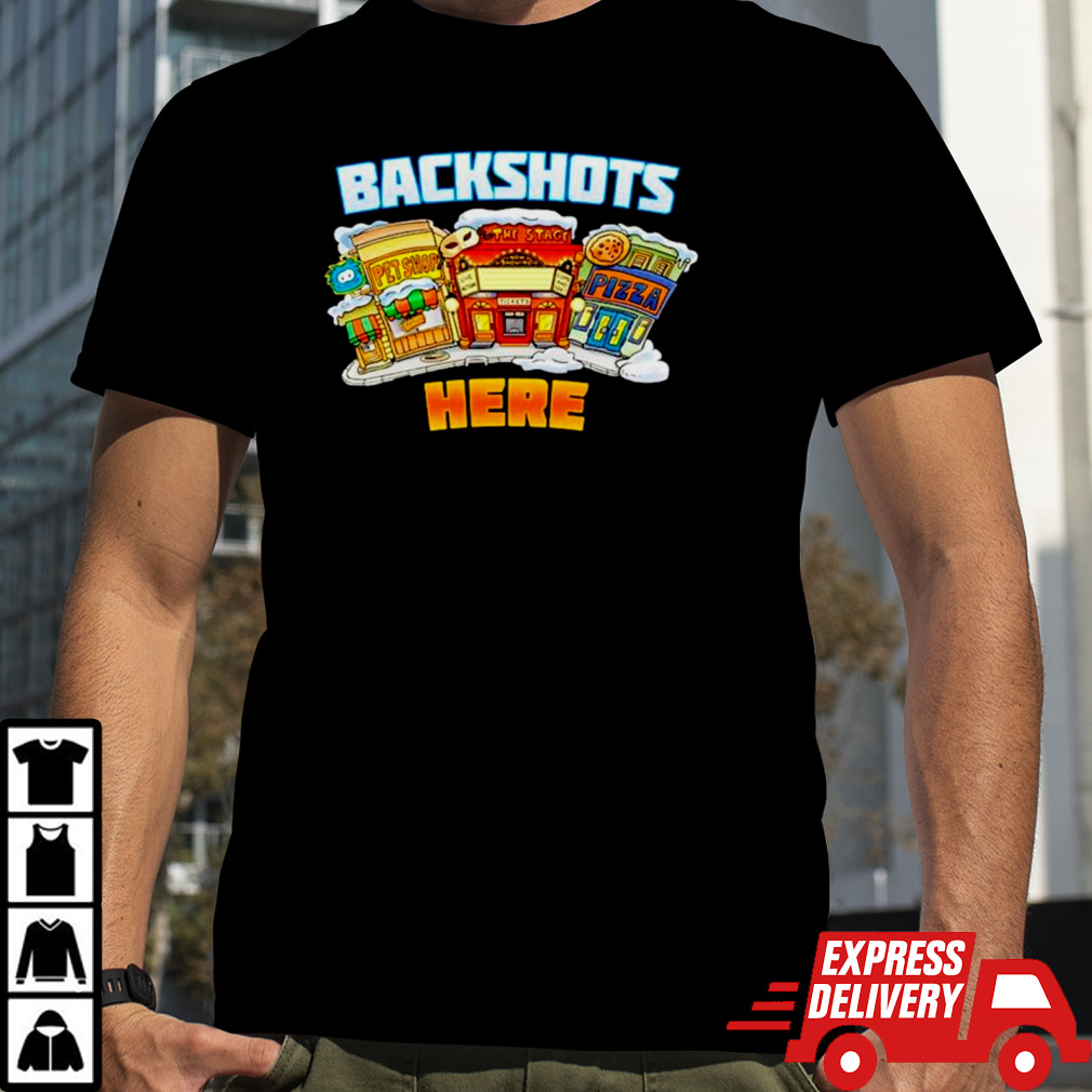 Backshots here club penguin shirt