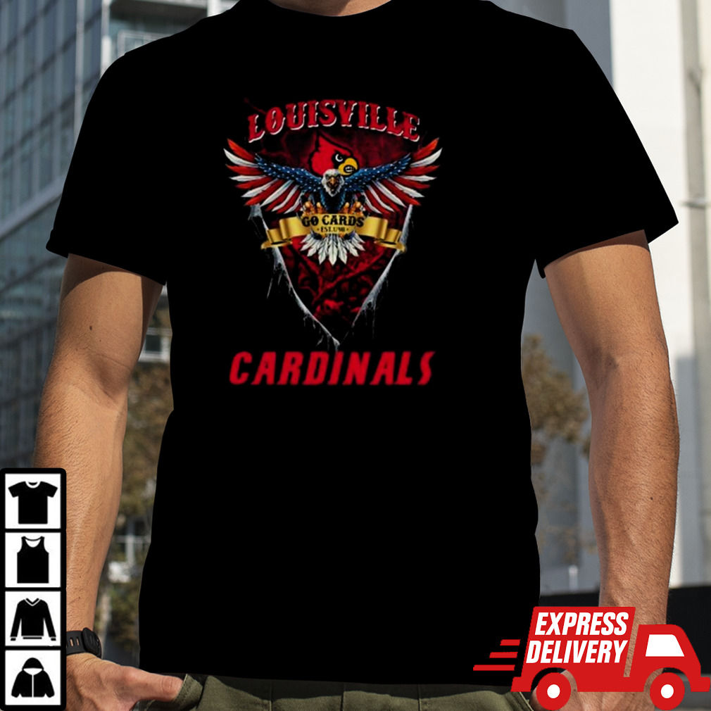 Go Cards Louisville Cardinals Football Us Eagle T-shirt