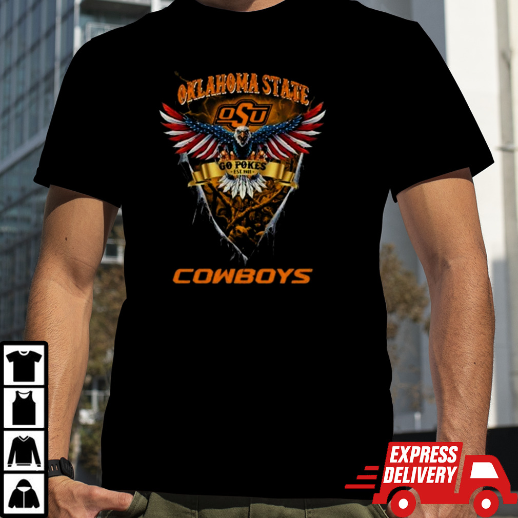 Go Pokes Oklahoma State Cowboys Football US Eagle T-shirt