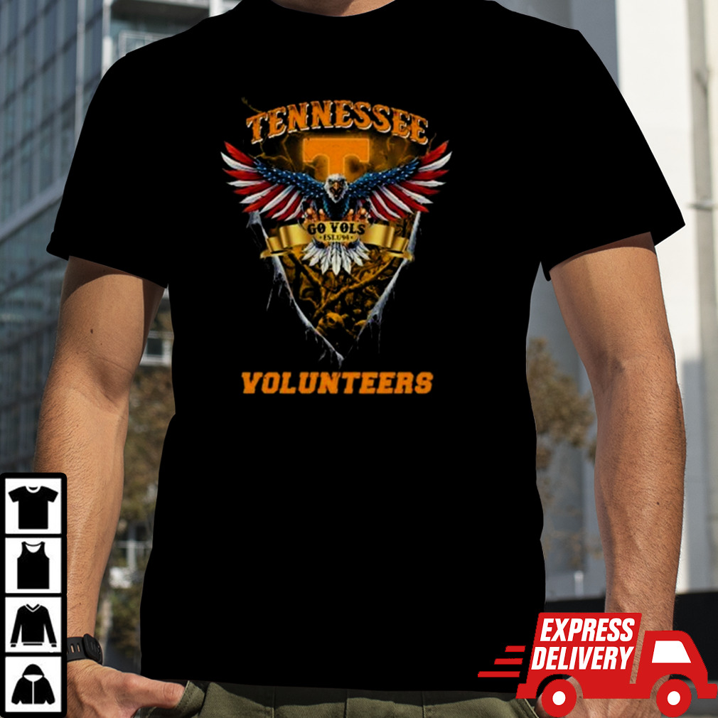 Go Vols Tennessee Volunteers Football US Eagle T-shirt