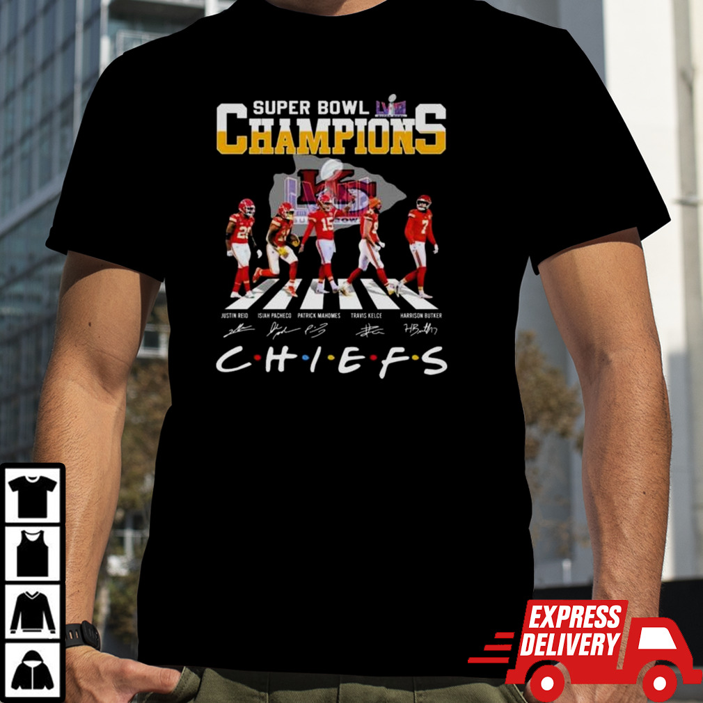 Kansas City Chiefs Abbey Road Super Bowl LVIIII CHampions Chiefs Signatures Shirt