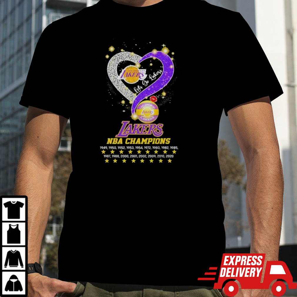 Let’s Go Los Angeles Lakers NBA Champions 1949 2020 Diamond Heart Shirt