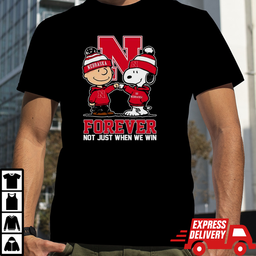 Charlie Brown And Snoopy Nebraska Cornhuskers Forever Not Just When We Win Shirt