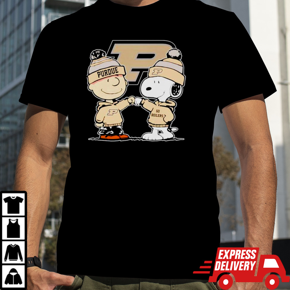 Charlie Brown and Snoopy go Purdue Boilermakers shirt