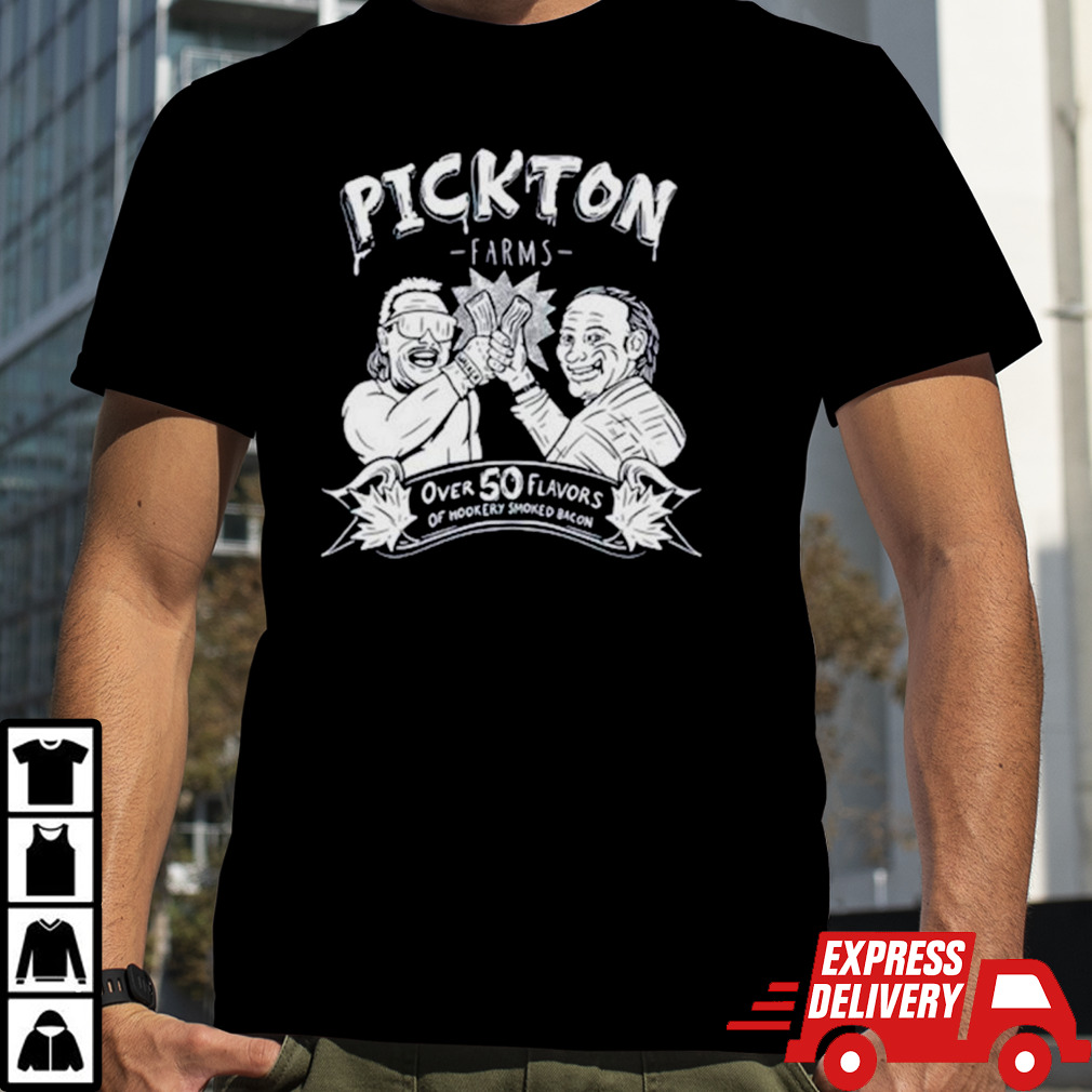 Robert Pickton holding hookery smoked bacon shirt