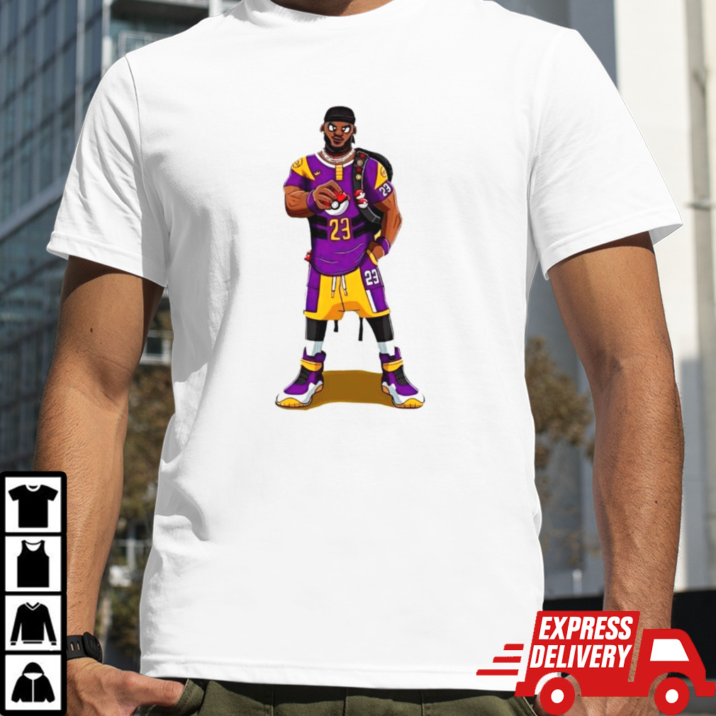 Los Angeles Lakers LeBron James Nidoking Pokemon shirt