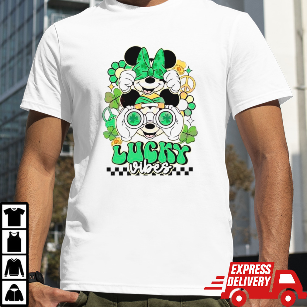 Mickey Minnie St Patrick’s day lucky vibes shirt