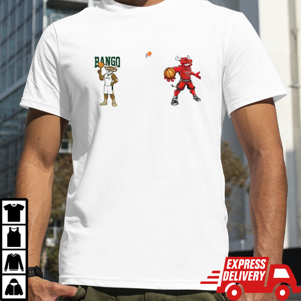 Milwaukee Bucks VS Chicago Bulls NBA 2024 mascot cartoon basketball shirt