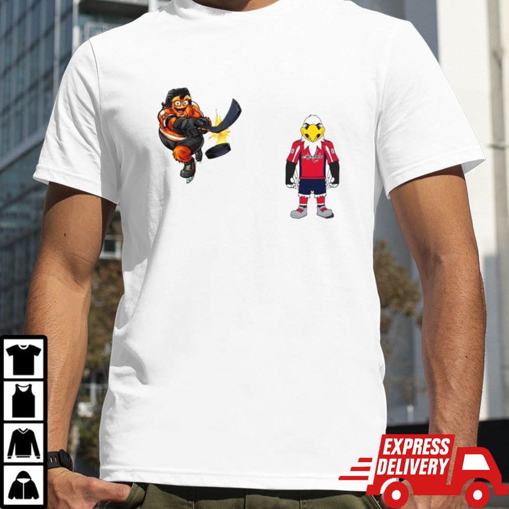 Philadelphia Flyers VS Washington Capitals NHL 2024 mascot cartoon hockey shirt