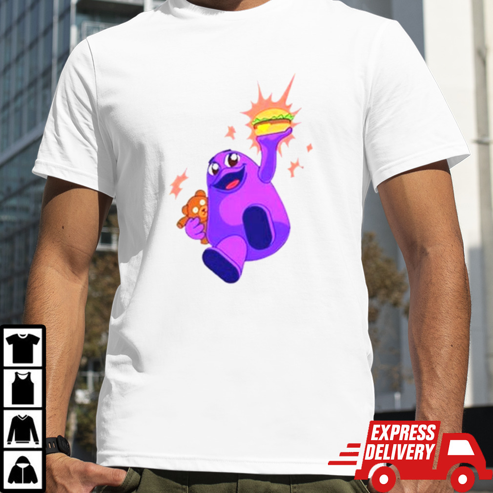 Purple shake hamburger shirt