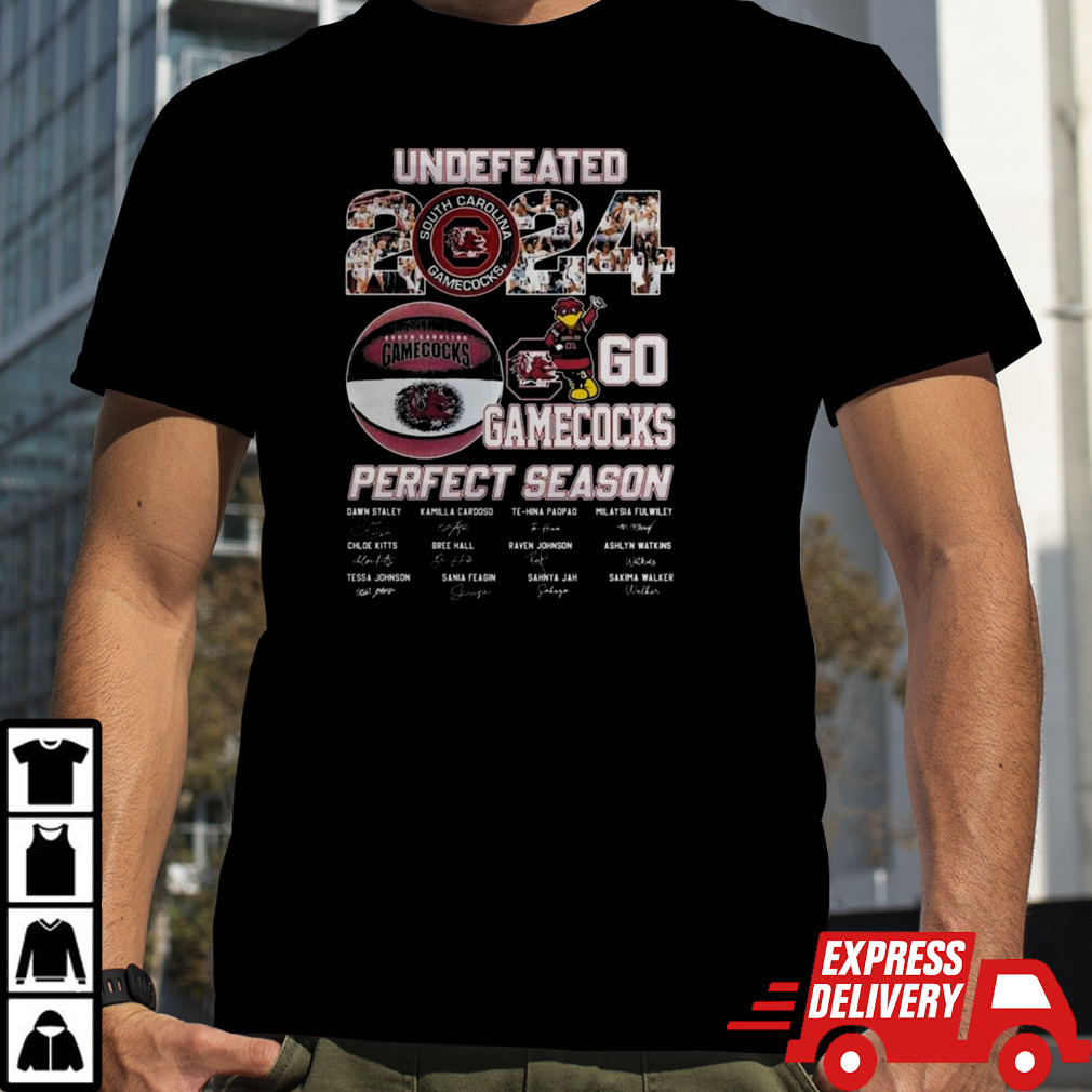 Undefeated 2024 South Carolina Gamecocks Perfect Season Signatures T-shirt