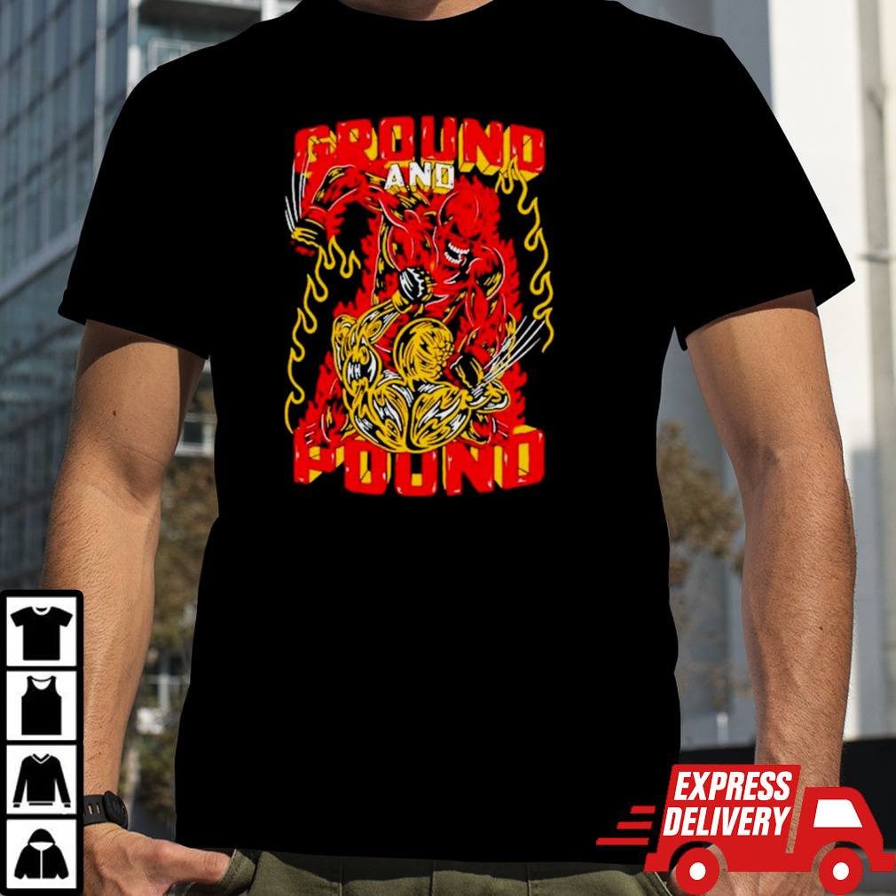 Ground and pound skeleton WWE shirt