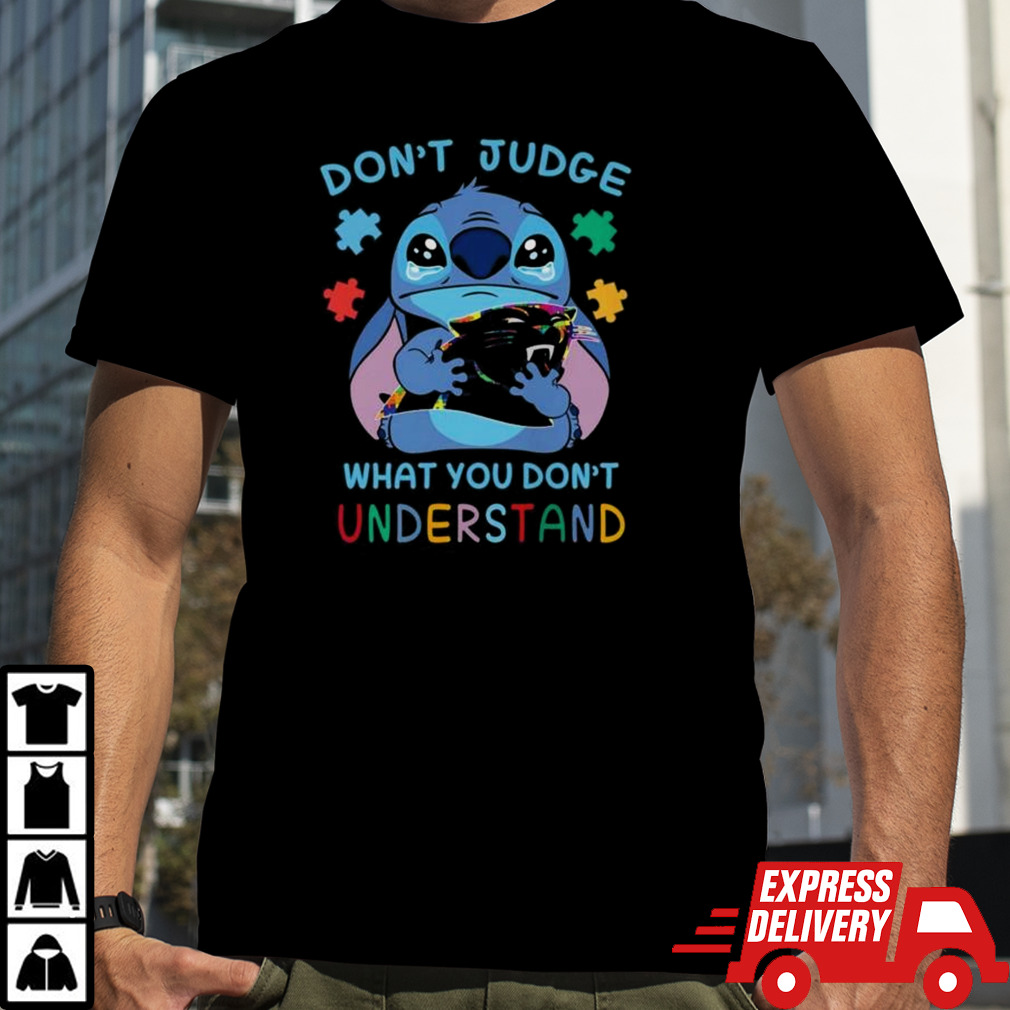 Stitch Carolina Panthers Autism Awareness Don’t Judge What you Don’t Understand Shirt