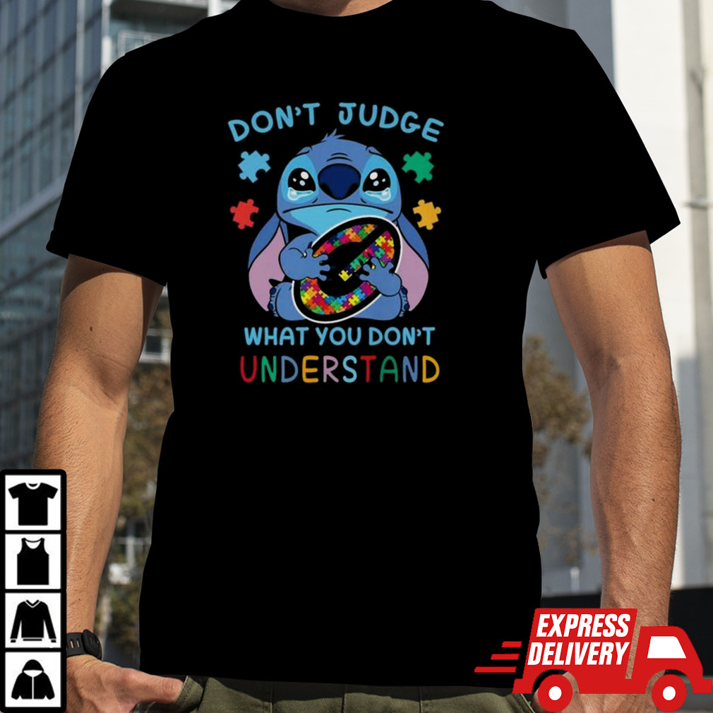 Stitch Green Bay Packers Autism Awareness Don’t Judge What you Don’t Understand Shirt