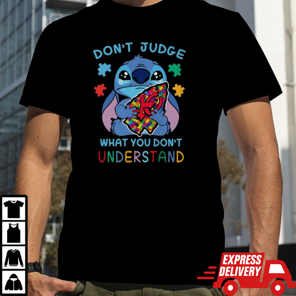 Stitch Kansas City Chiefs Autism Awareness Don’t Judge What you Don’t Understand Shirt