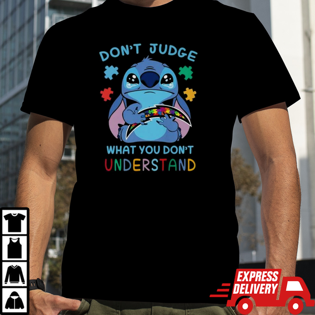 Stitch Los Angeles Chargers Autism Awareness Don’t Judge What you Don’t Understand Shirt