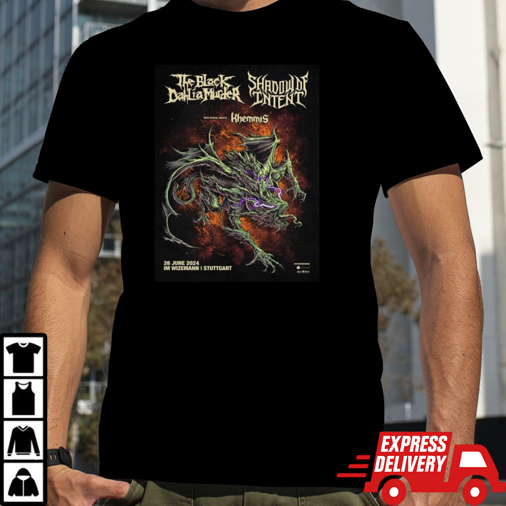 The Black Dahlia Murder With Shadow Of Intent And Khemmis Will Show On June 26th 2024 At Im Wizemann Stuttgart T-shirt