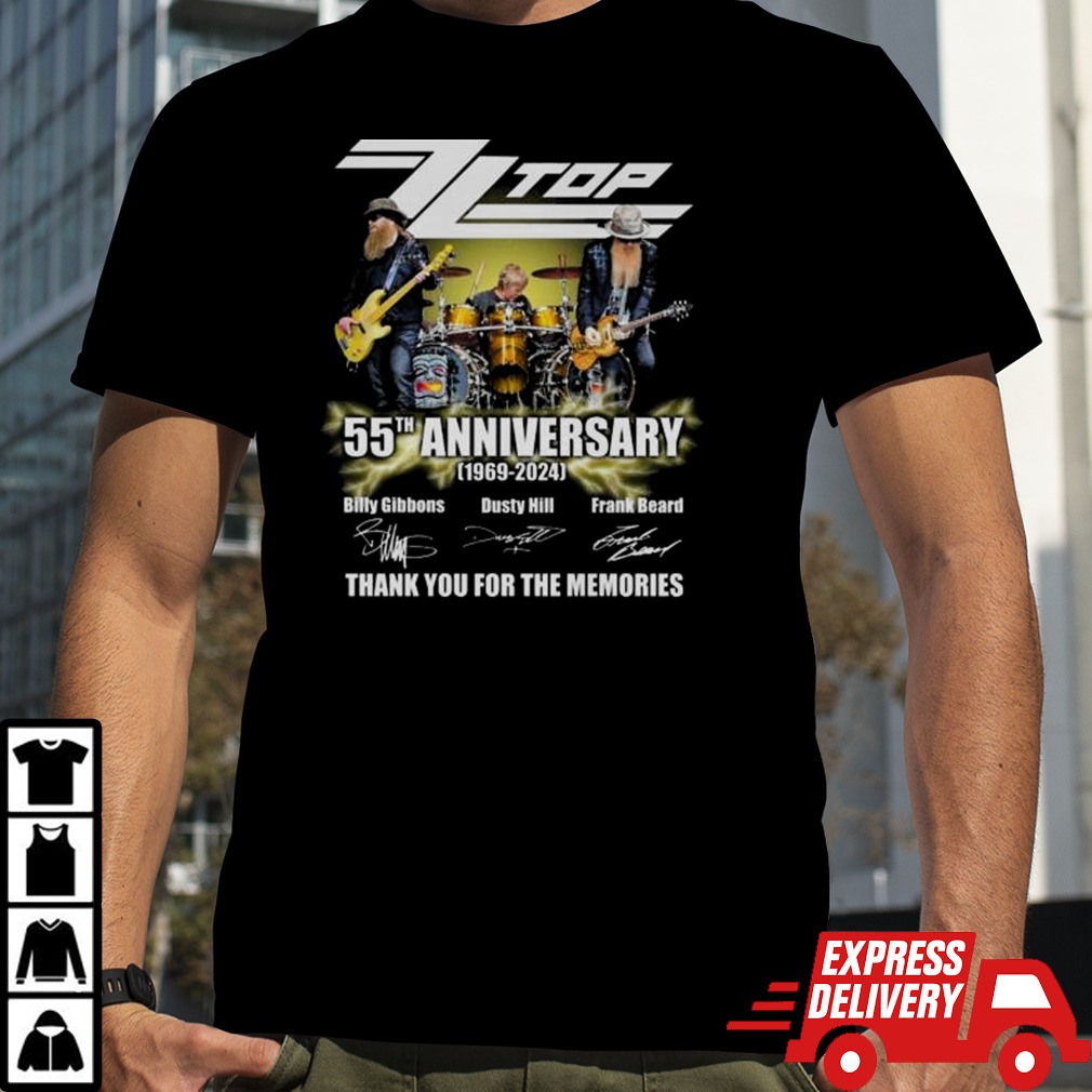 ZZ Top 55th Anniversary 1969-2024 Thank You For The Memories Signatures Shirt