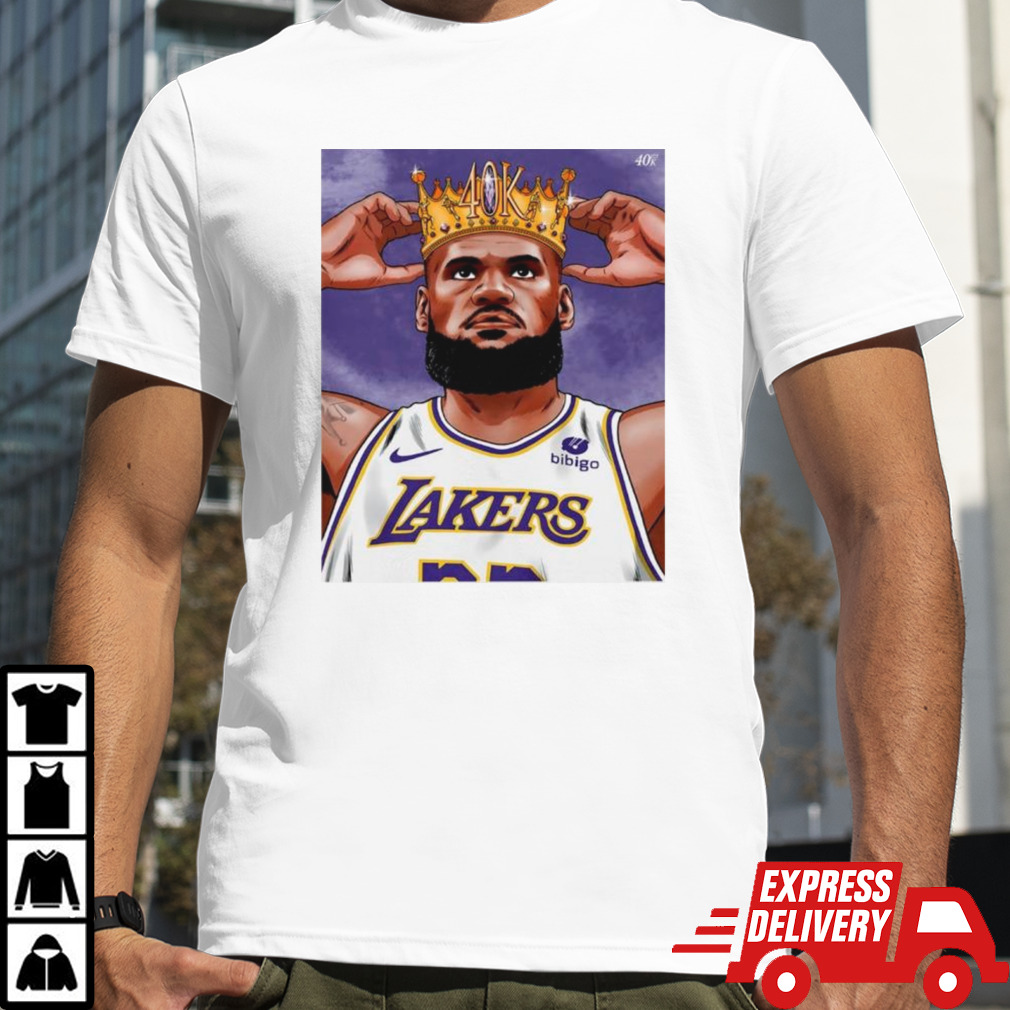 Lebron James Crown 40K Point Los Angeles Lakers basketball shirt