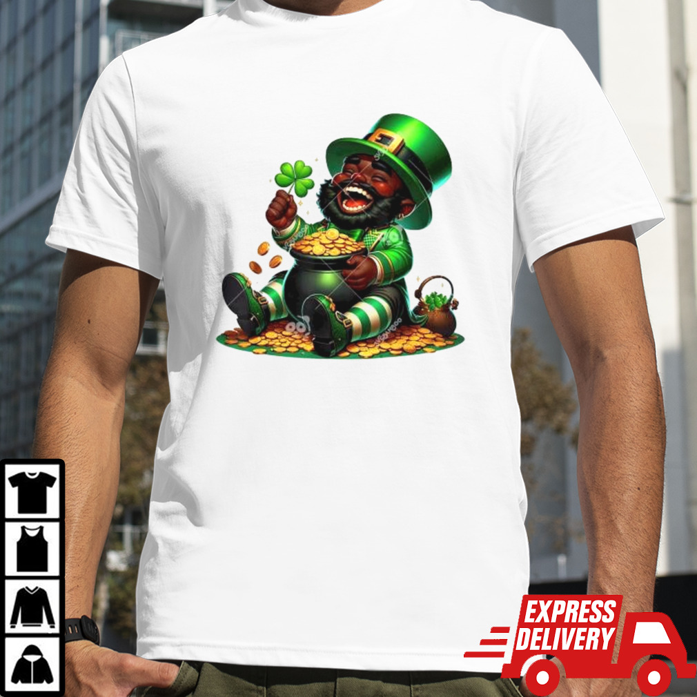 Black African American Leprechaun Gold Saint Patrick’s Day shirt