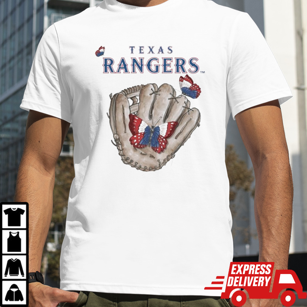 Butterfly Glove Texas Rangers Baseball T-shirt