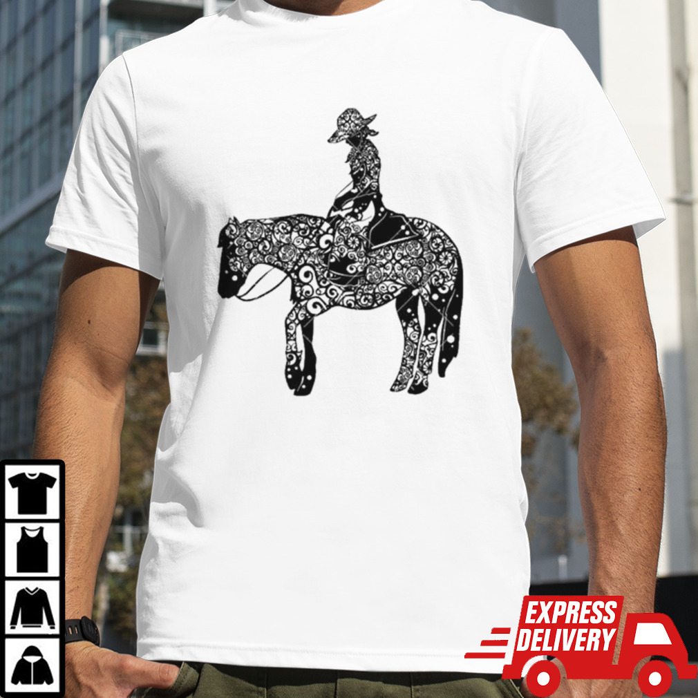 Cowgirl On Horse Mandala Horse Mandala Girl shirt