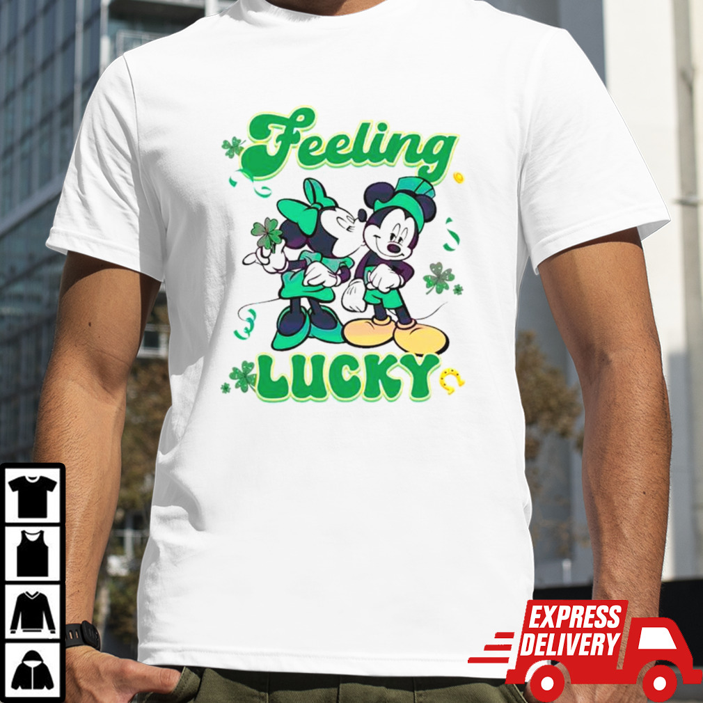 Cute feeling lucky Mickey minnie couple shirt