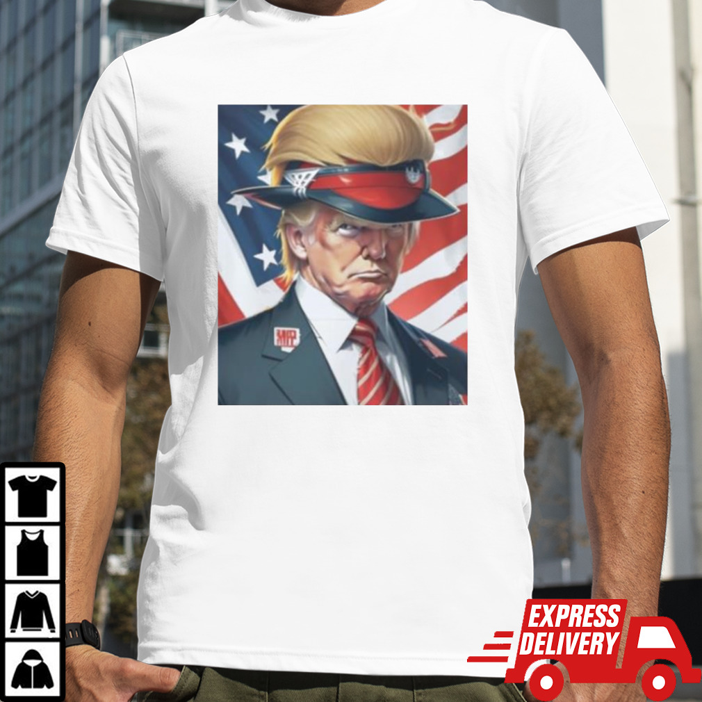 Donald Trump with beautiful hair America flag Shirt