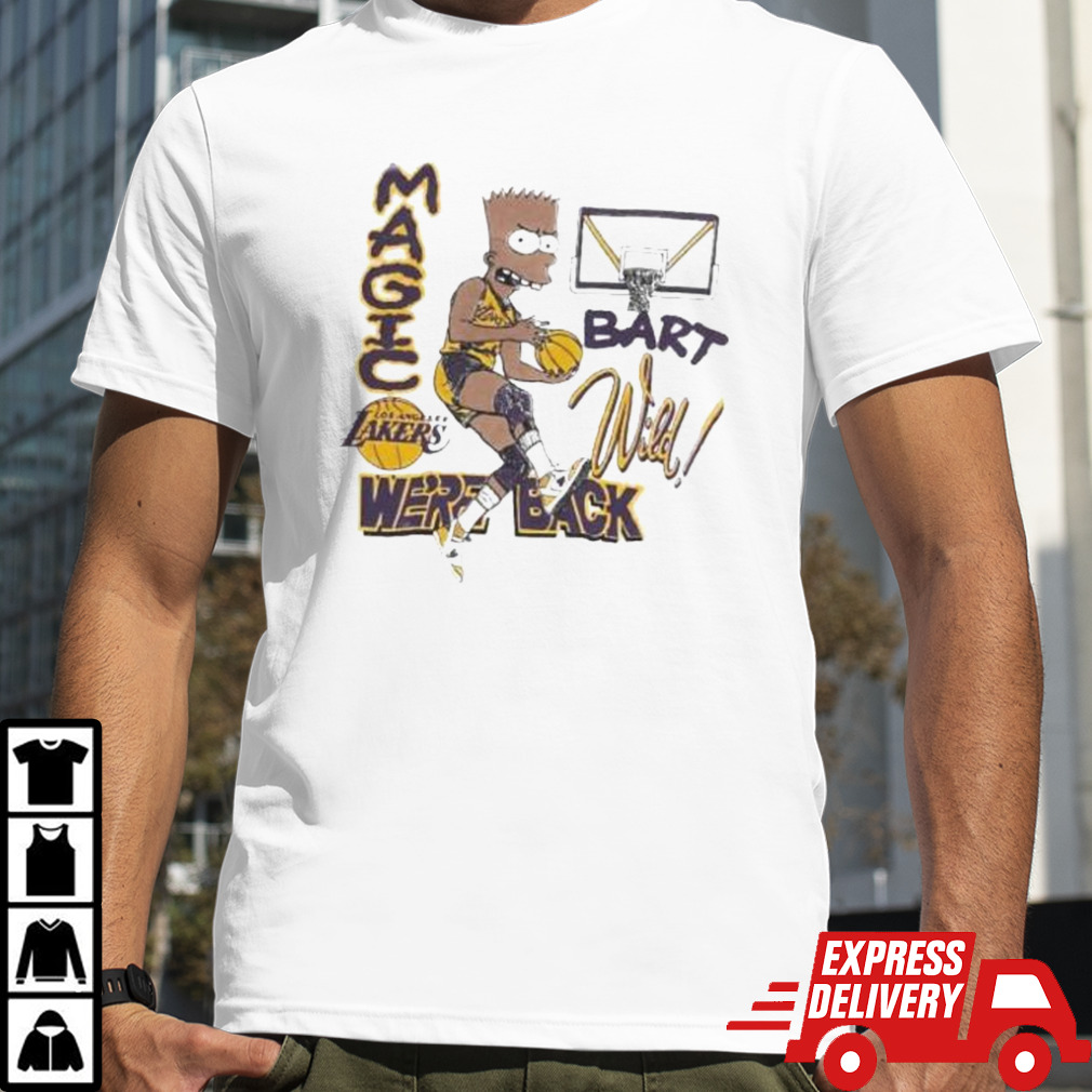 Vintage NBA Los Angeles Lakers Magic Bart Simp We’re Back Bootleg T shirt