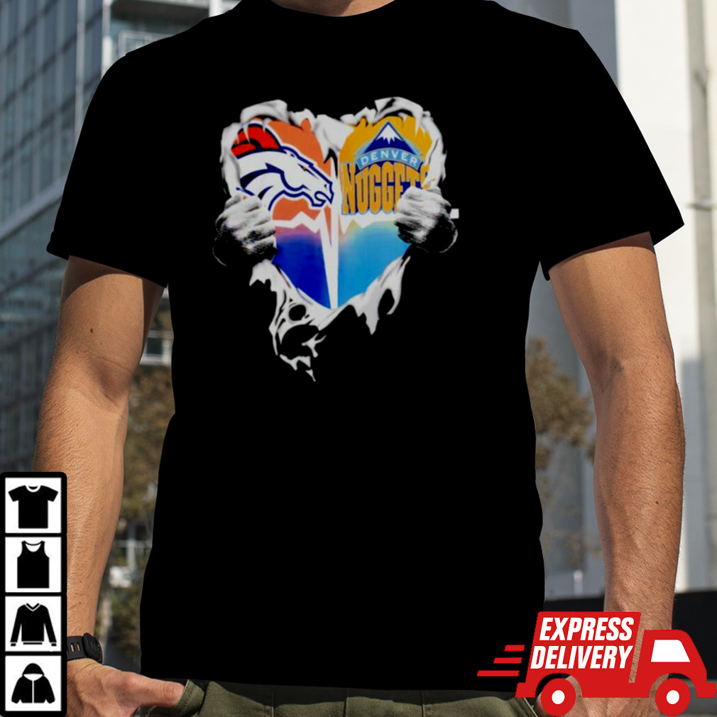 Blood Inside Heart Denver Broncos and Denver Nuggets shirt