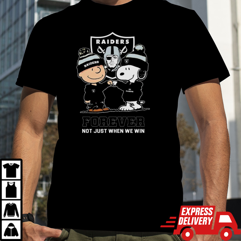 Charlie Brown Fist Bump Snoopy Las Vegas Raiders Forever Not Just When We Win Shirt