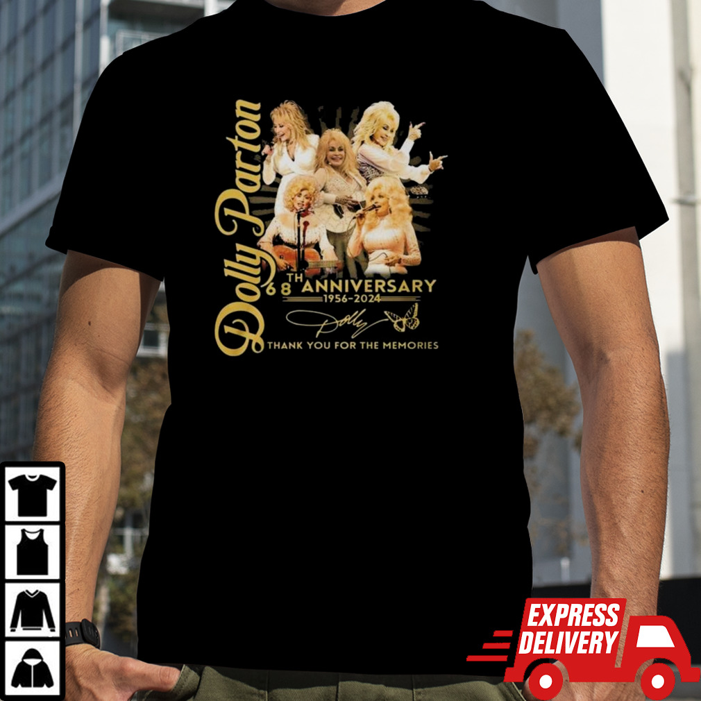 Dolly Parton 68th Anniversary 1956-2024 Thank You For The Memories Signature T-shirt