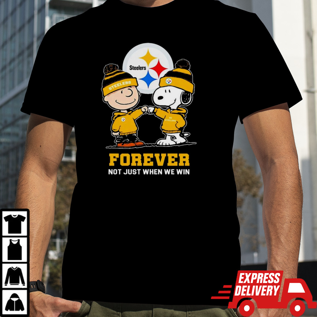 Go Steelers Peanuts Snoopy and Charlie Brown Pittsburgh Steelers Forever Not Just When We Win 2024 Shirt