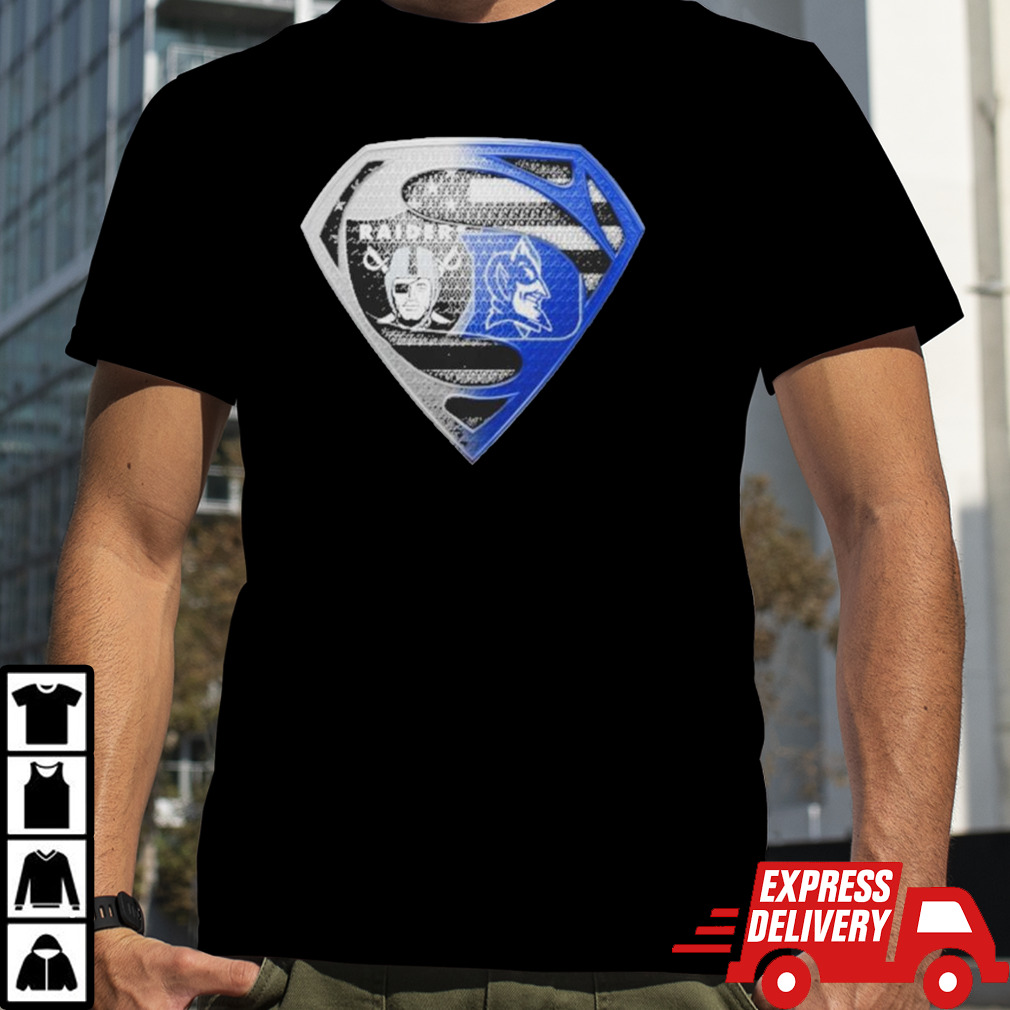 Las Vegas Raiders And Duke Blue Devils Superman Sports T-shirt