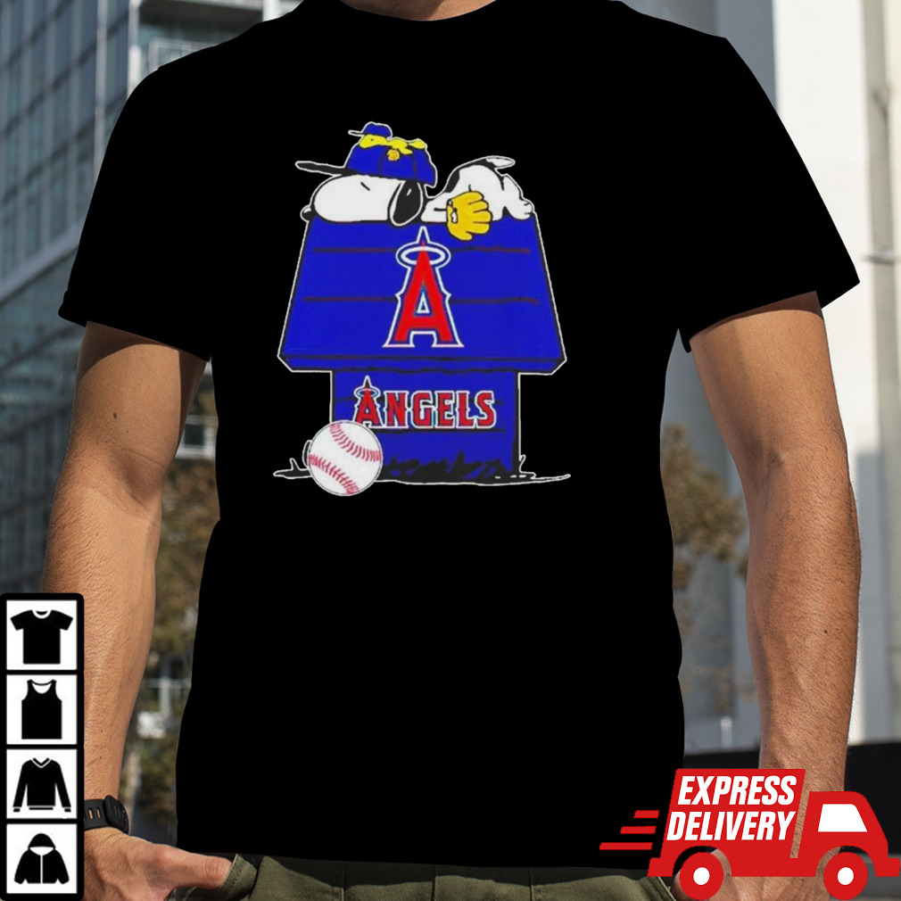 Los Angeles Angels Snoopy And Woodstock The Peanuts Baseball Shirt