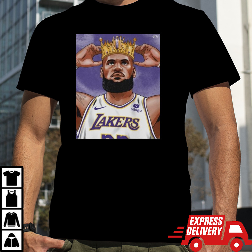 Los Angeles Lakers LeBron James 40 King T-shirt