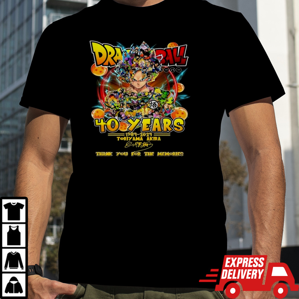 Dragon Ball 40 Years 1984-2024 Toriyama Akira Thank You For The Memories Signature T-shirt